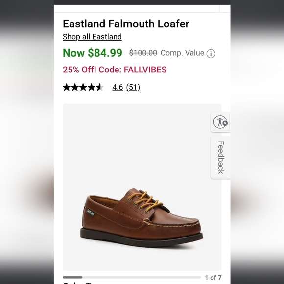 NWT,Eastland Falmouth Loafers, Bomber Brown size 8.5 - Picture 8 of 8